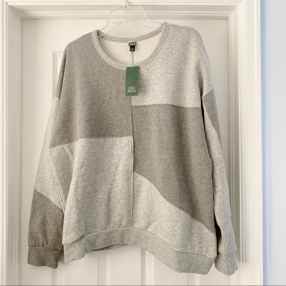 Wild Fable Grey Patchwork Sweatshirt XXL